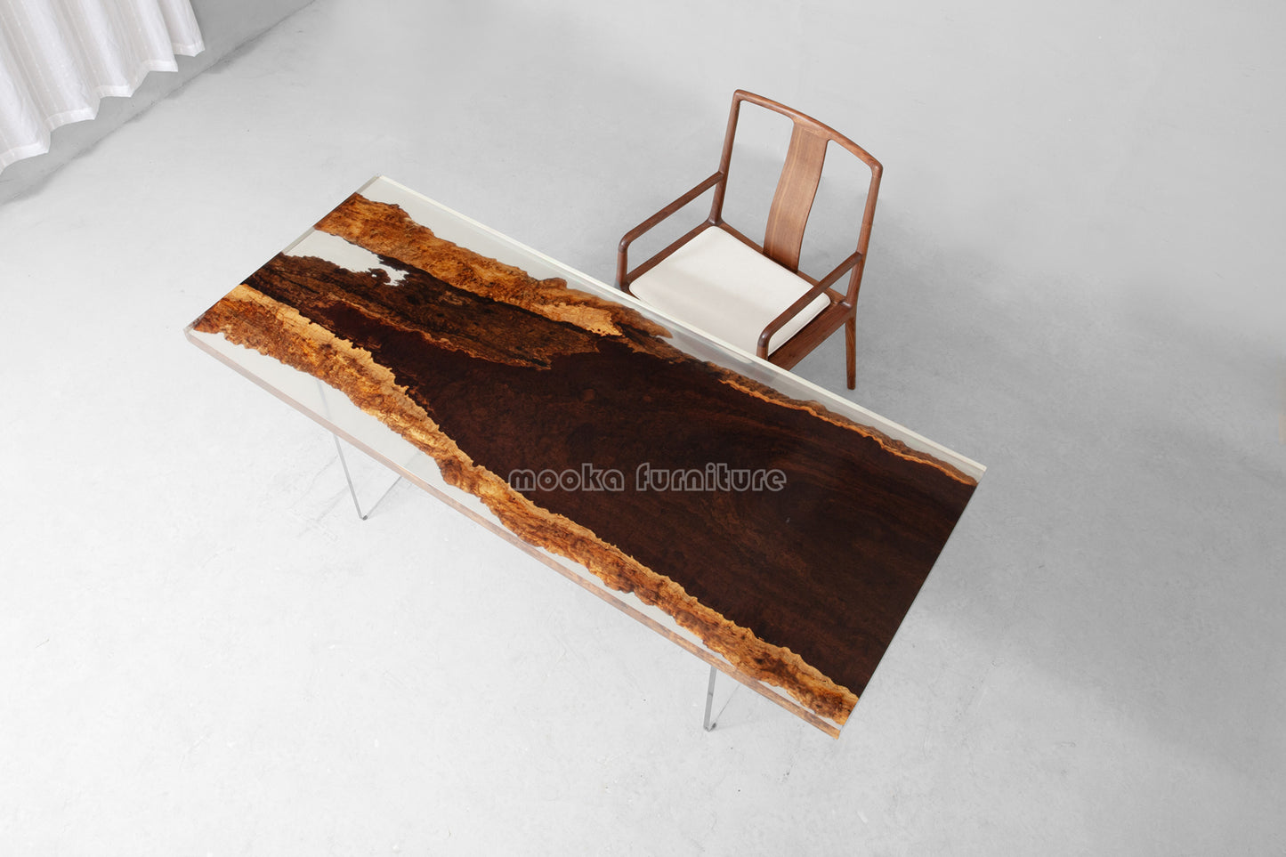 Resin Wood Dining Table - MOOKAFURNITURE