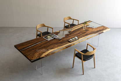 Resin Wood Dining Table - MOOKAFURNITURE