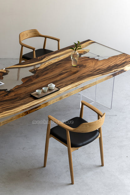 Resin Wood Dining Table - MOOKAFURNITURE