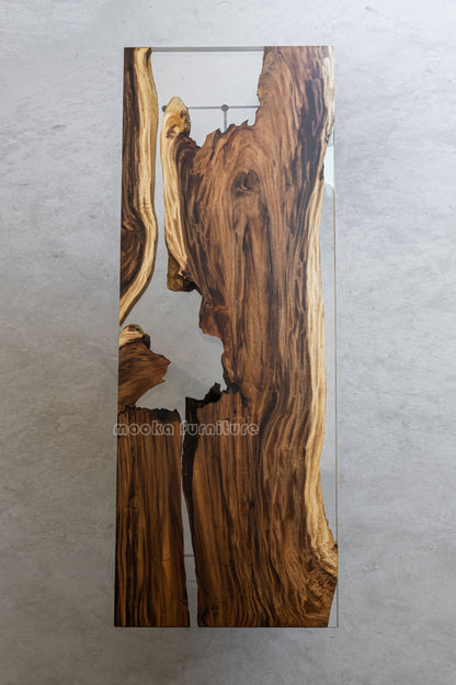 Resin Wood Dining Table - MOOKAFURNITURE