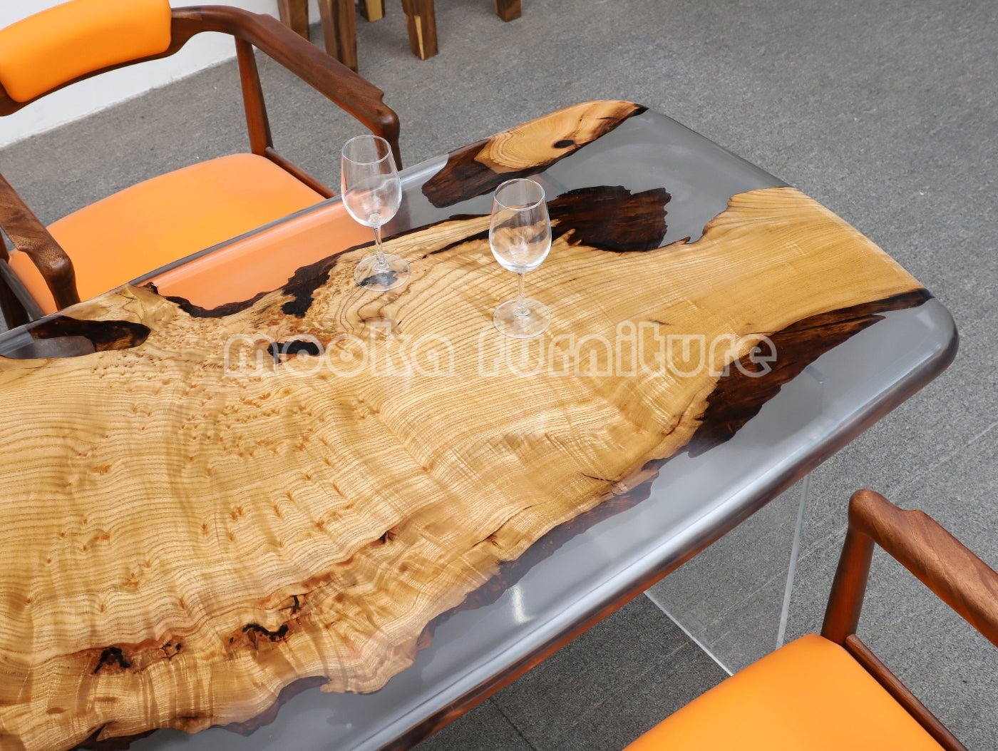 Resin Wood Dining Table - MOOKAFURNITURE