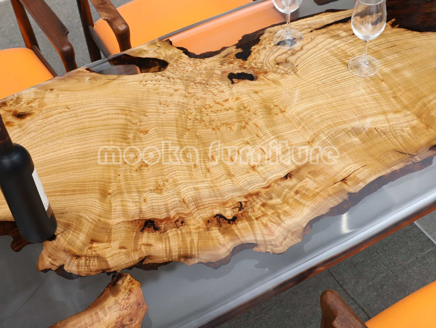 Resin Wood Dining Table - MOOKAFURNITURE