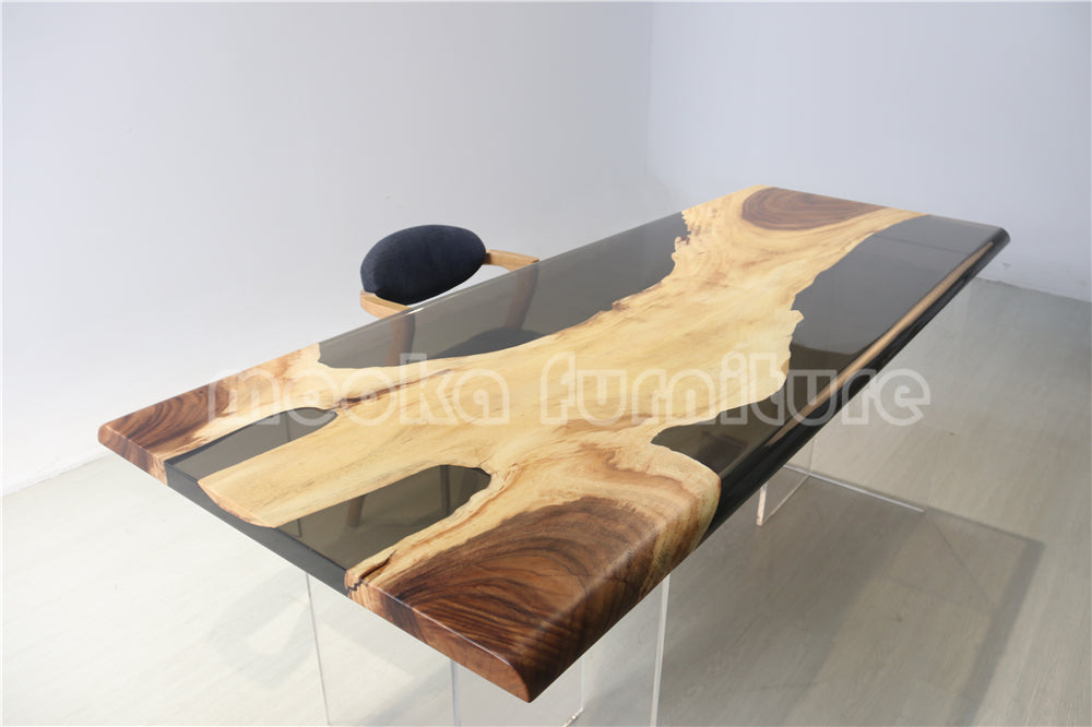 Resin Wood Dining Table - MOOKAFURNITURE