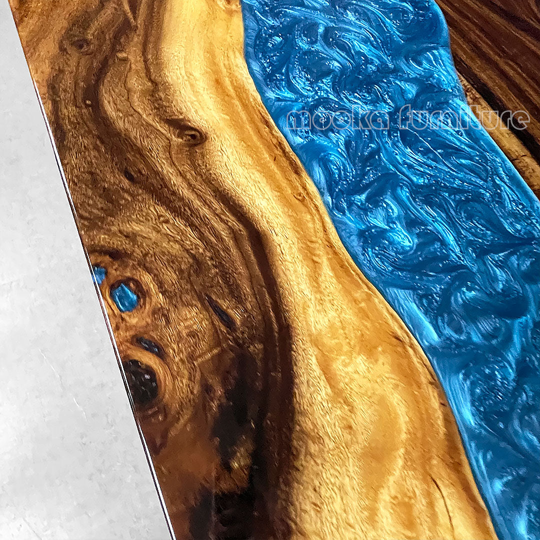 Resin Wood Dining Table - MOOKAFURNITURE