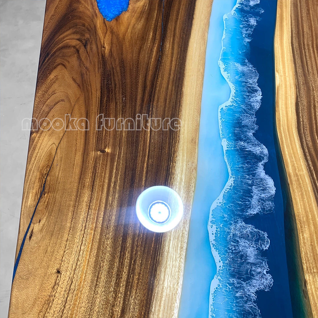 Resin Wood Dining Table - MOOKAFURNITURE