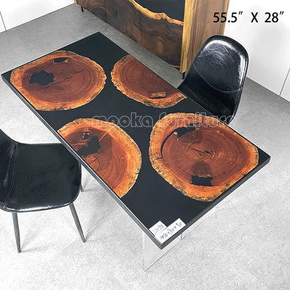 Resin Wood Dining Table - MOOKAFURNITURE