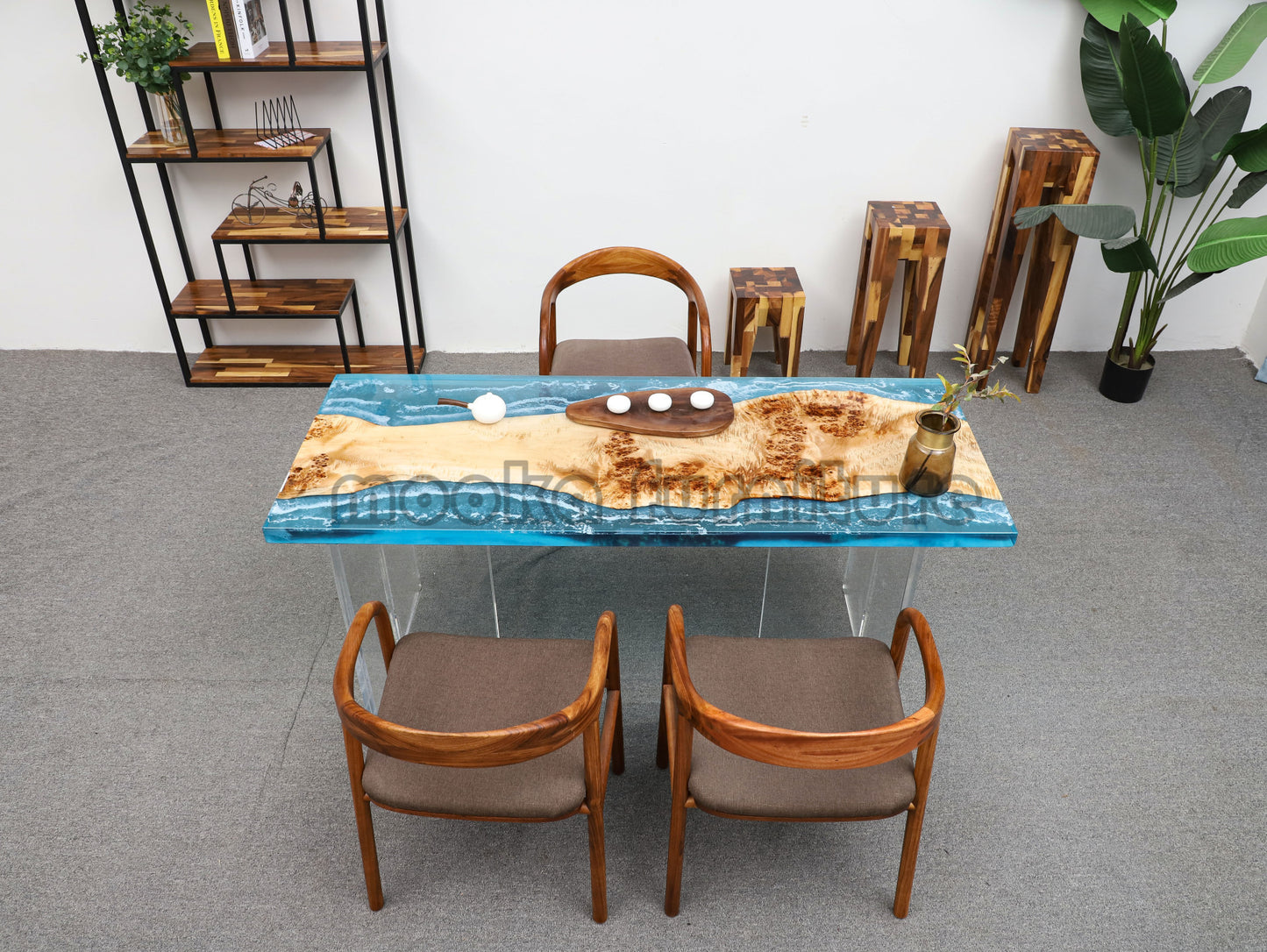 Resin Wood Table - MOOKAFURNITURE