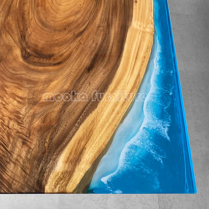 Resin Wood Dining Table - MOOKAFURNITURE