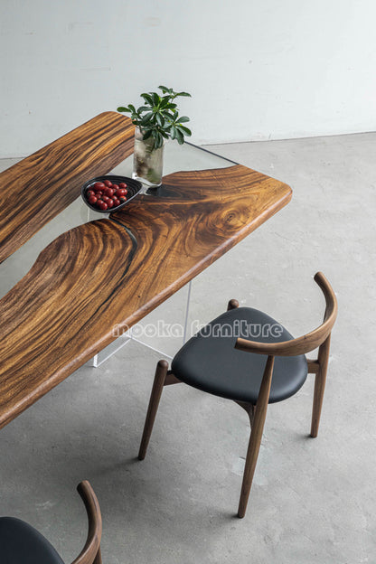 Resin Wood Dining Table - MOOKAFURNITURE