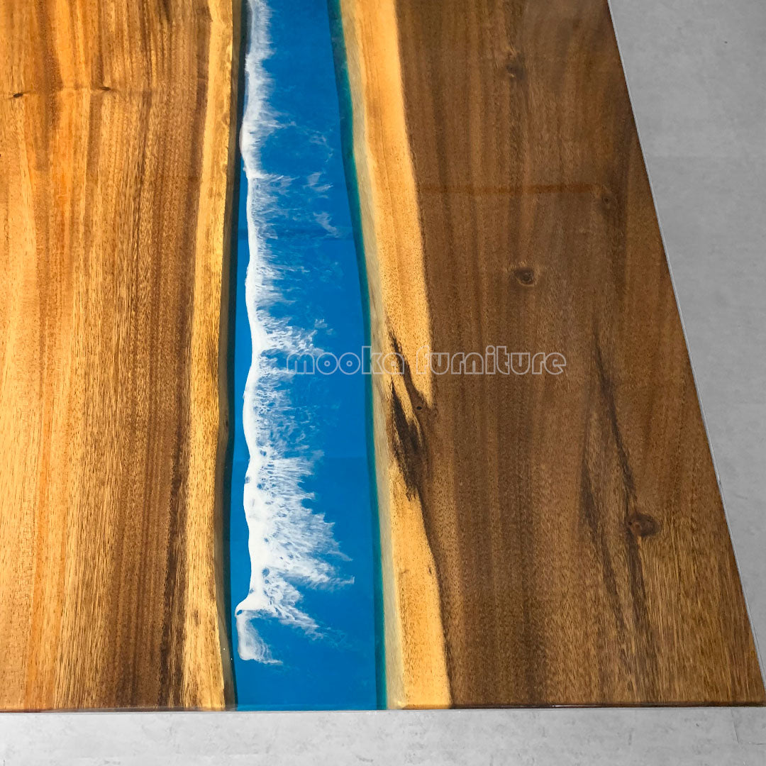 Resin Wood Dining Table - MOOKAFURNITURE