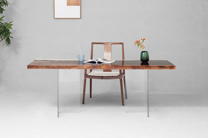 Resin Wood Dining Table - MOOKAFURNITURE