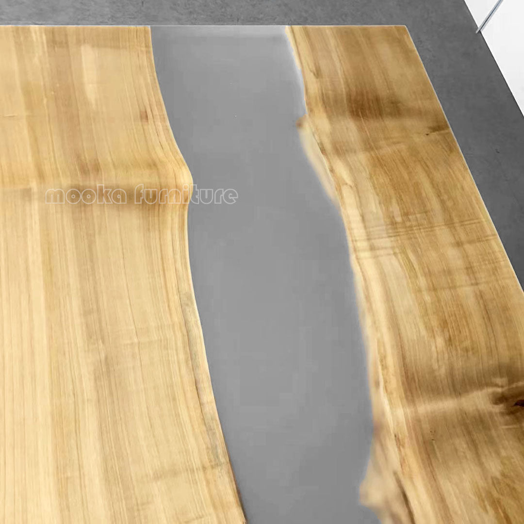 Resin Wood Dining Table - MOOKAFURNITURE