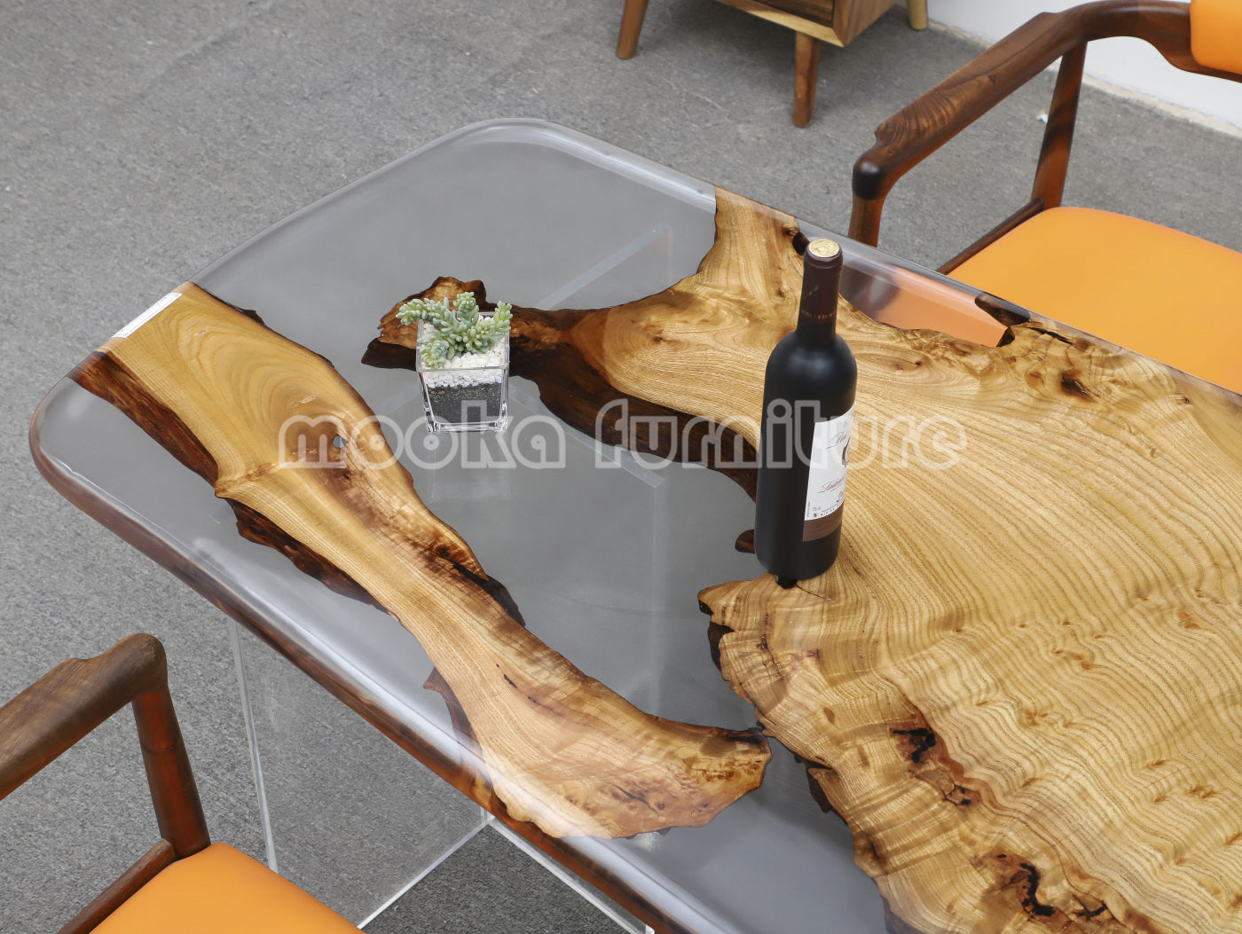 Resin Wood Dining Table - MOOKAFURNITURE