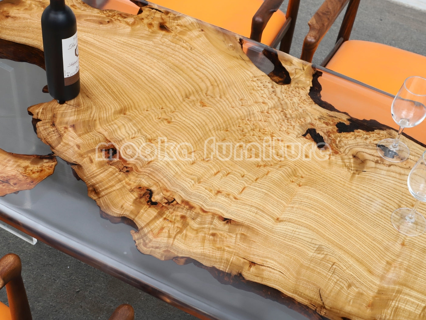 Resin Wood Dining Table - MOOKAFURNITURE