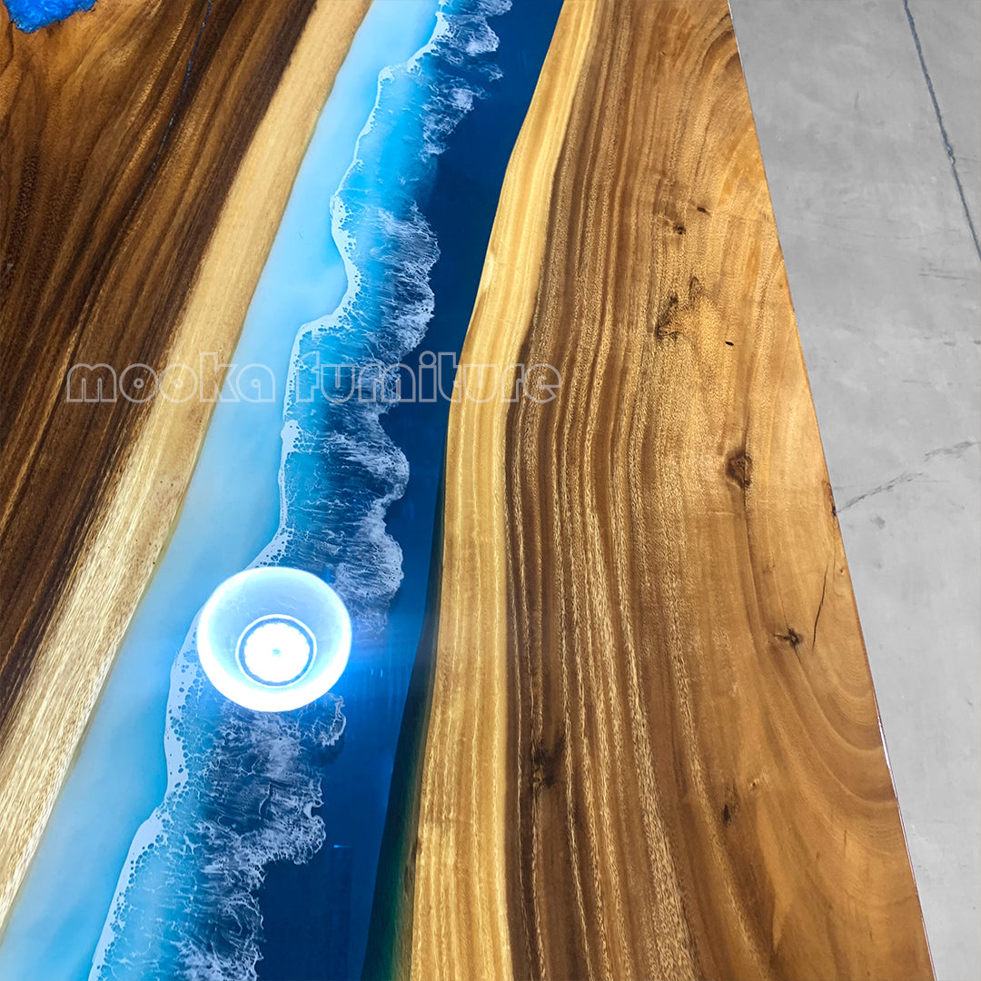 Resin Wood Dining Table - MOOKAFURNITURE