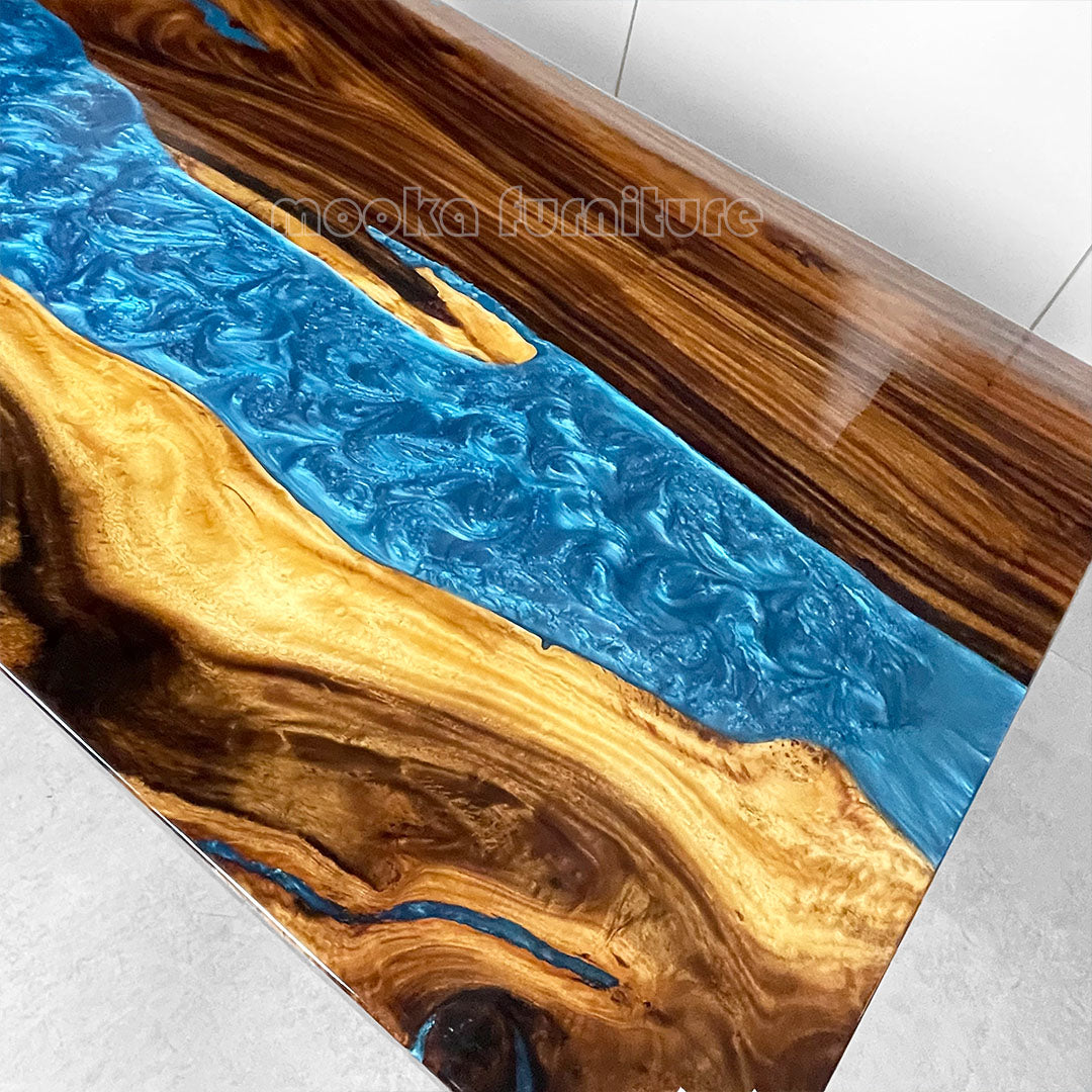 Resin Wood Dining Table - MOOKAFURNITURE