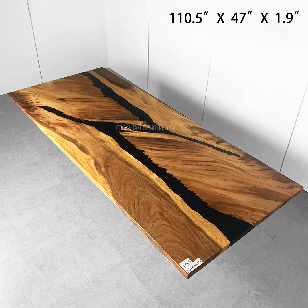 Resin Wood Dining Table - MOOKAFURNITURE