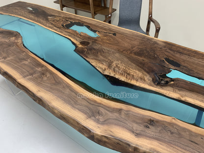 Resin Wood Dining Table - MOOKAFURNITURE