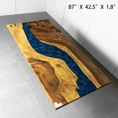 Resin Wood Dining Table - MOOKAFURNITURE