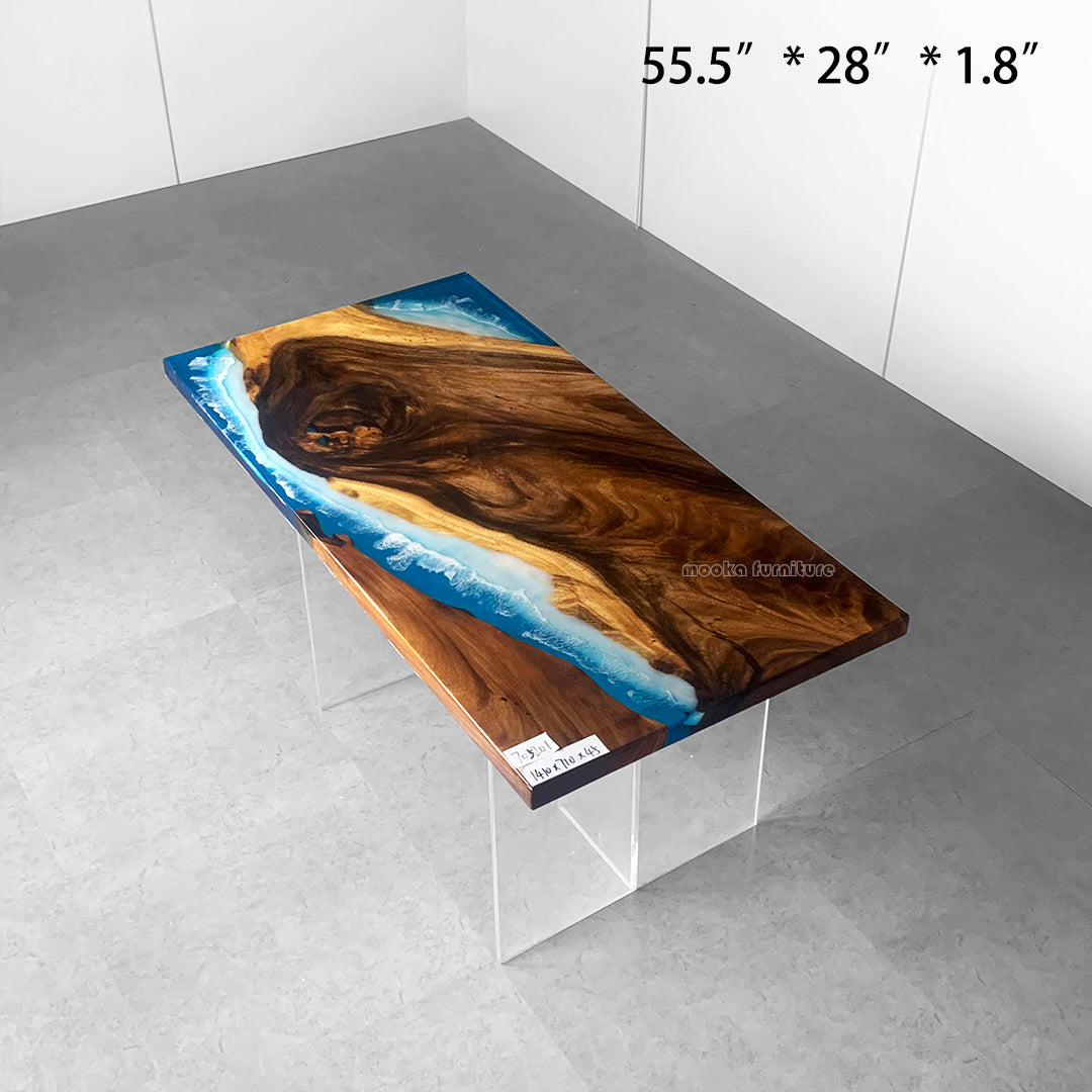 Resin Wood Dining Table - MOOKAFURNITURE