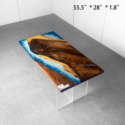 Resin Wood Dining Table - MOOKAFURNITURE