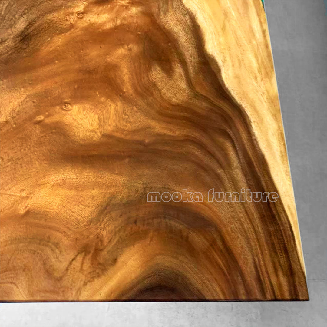 Resin Wood Dining Table - MOOKAFURNITURE