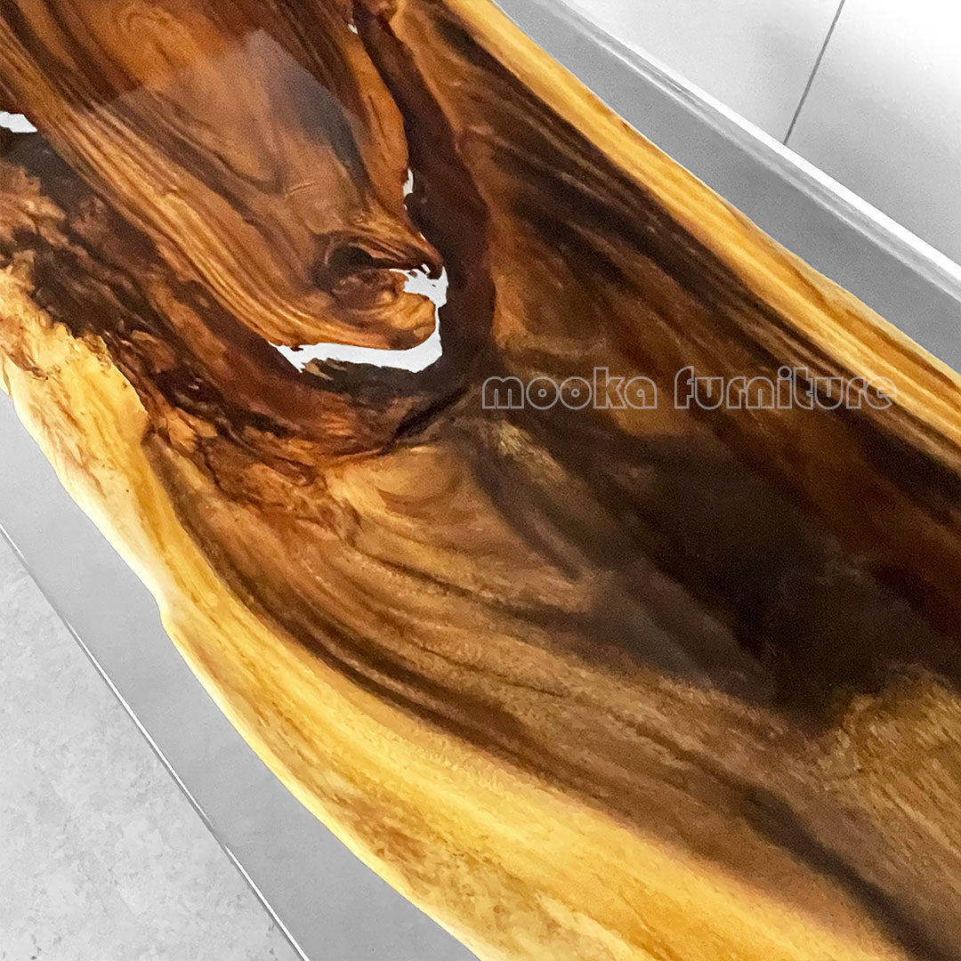 Resin Wood Dining Table - MOOKAFURNITURE