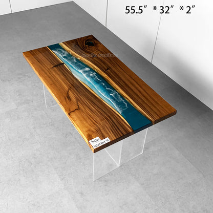 Resin Wood Dining Table - MOOKAFURNITURE