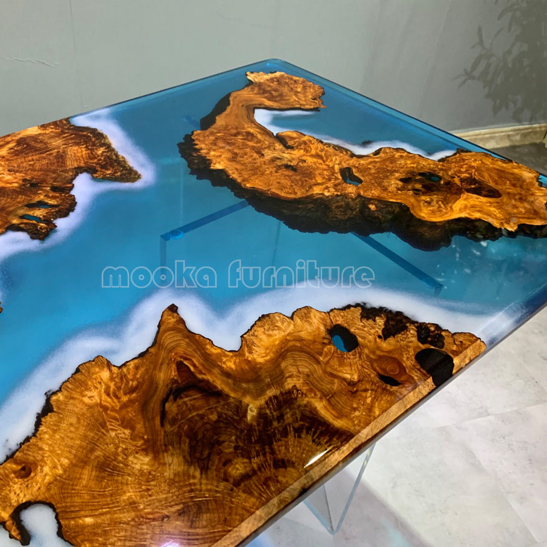 Resin Wood Dining Table - MOOKAFURNITURE