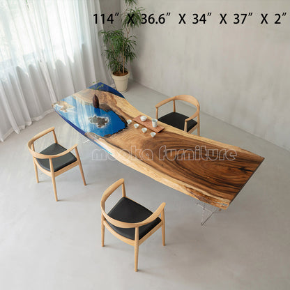 Resin Wood Dining Table - MOOKAFURNITURE