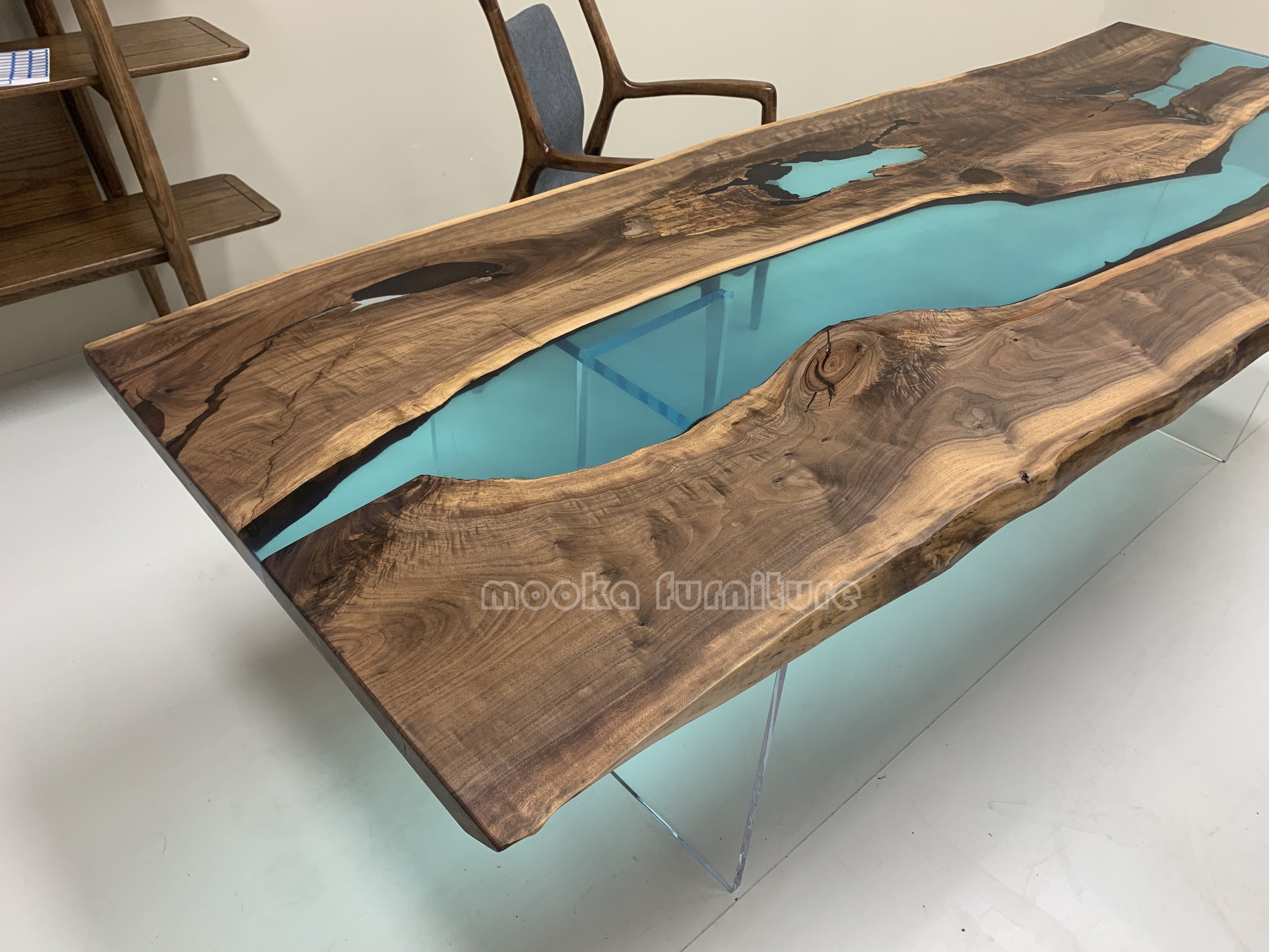 Resin Wood Dining Table - MOOKAFURNITURE