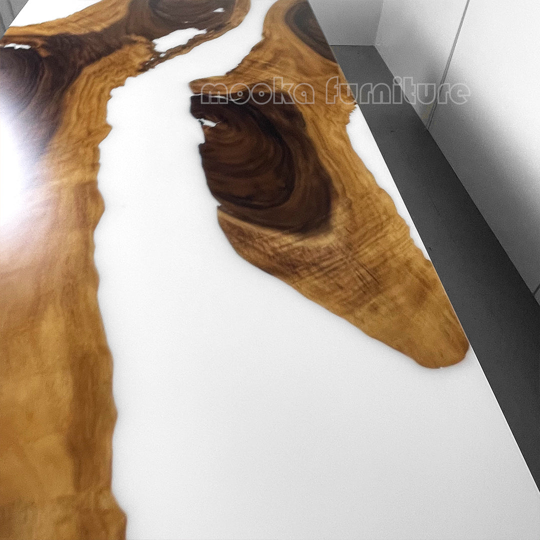 Resin Wood Dining Table - MOOKAFURNITURE