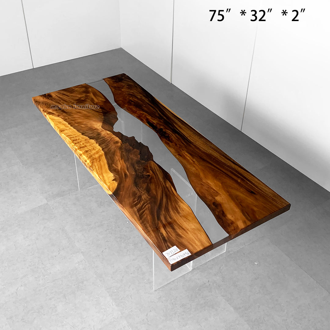 Resin Wood Dining Table - MOOKAFURNITURE