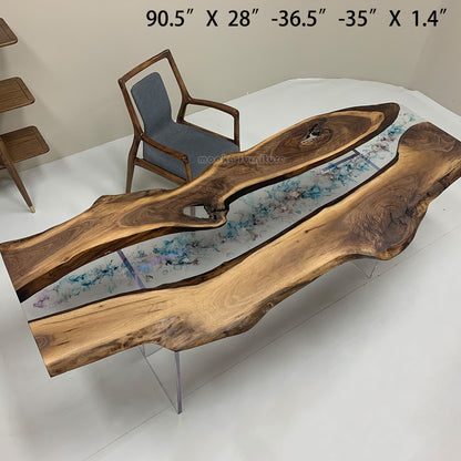 Resin Wood Dining Table - MOOKAFURNITURE