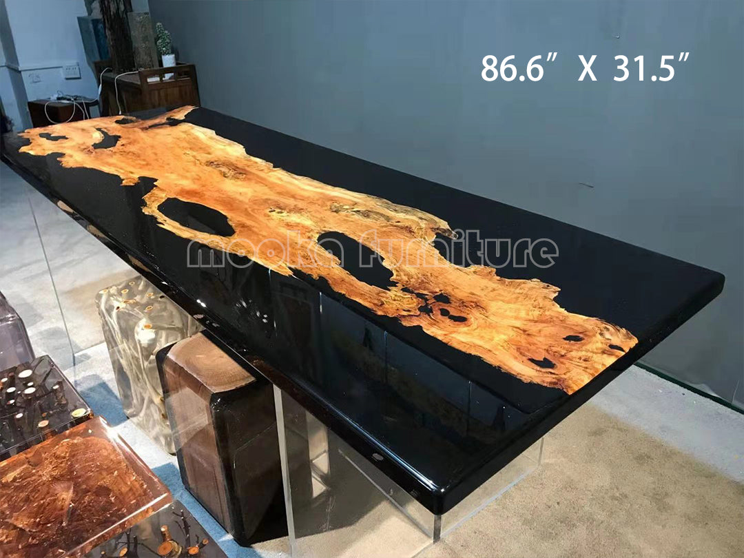 Resin Wood Dining Table - MOOKAFURNITURE