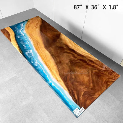 Resin Wood Dining Table - MOOKAFURNITURE