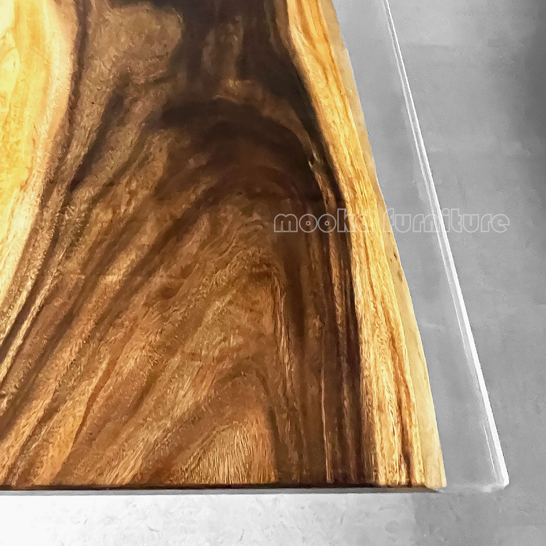 Resin Wood Dining Table - MOOKAFURNITURE