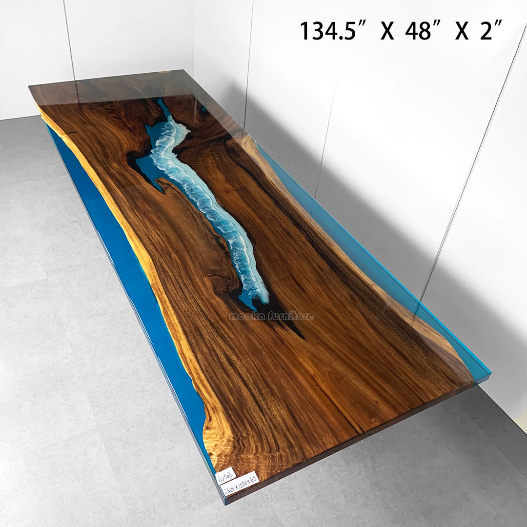 Resin Wood Dining Table - MOOKAFURNITURE