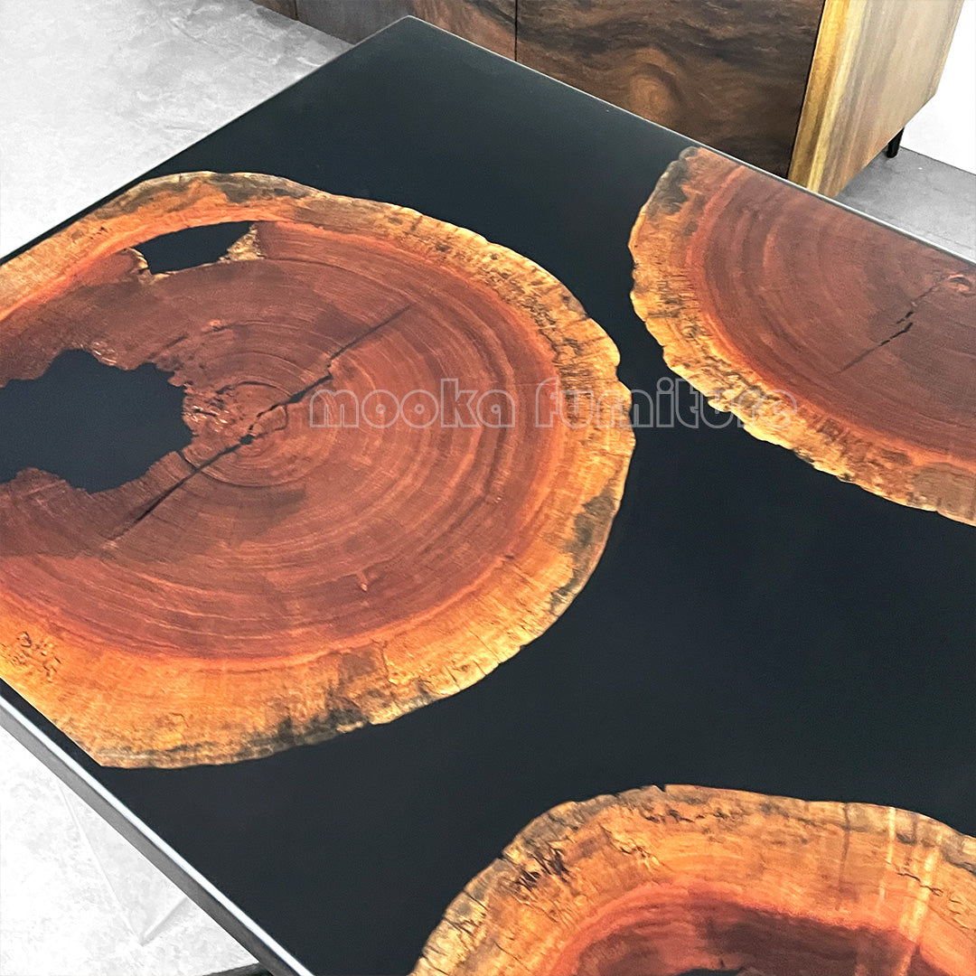 Resin Wood Dining Table - MOOKAFURNITURE