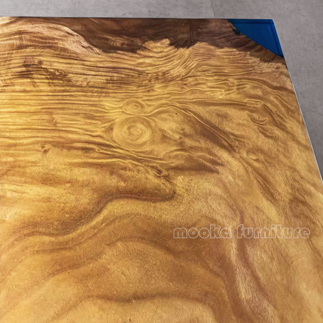 Resin Wood Dining Table - MOOKAFURNITURE