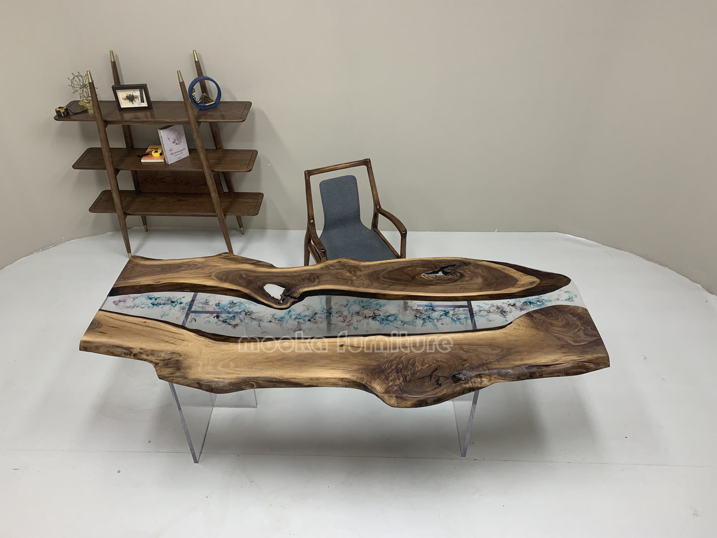 Resin Wood Dining Table - MOOKAFURNITURE