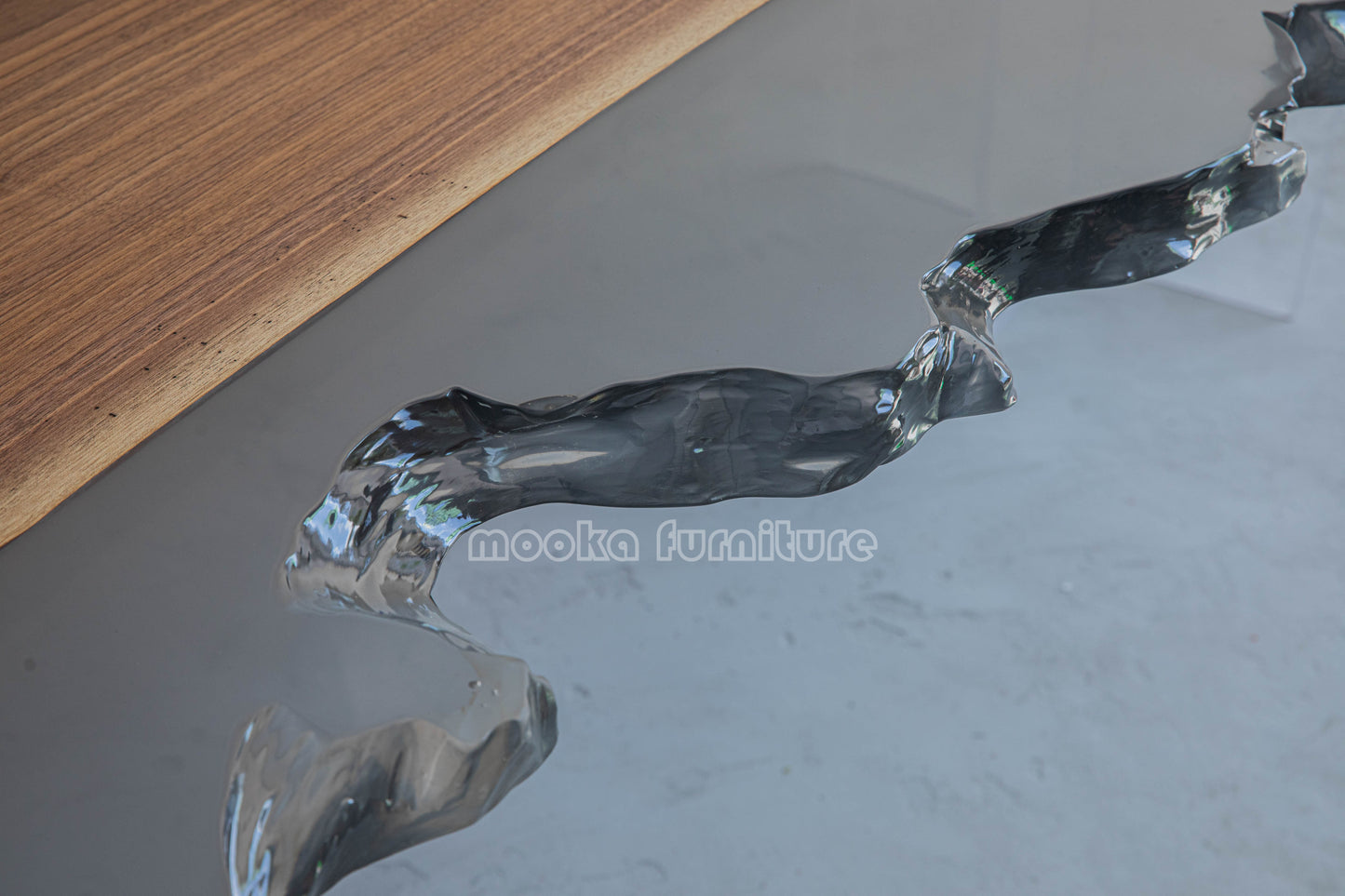 Resin Wood Dining Table - MOOKAFURNITURE