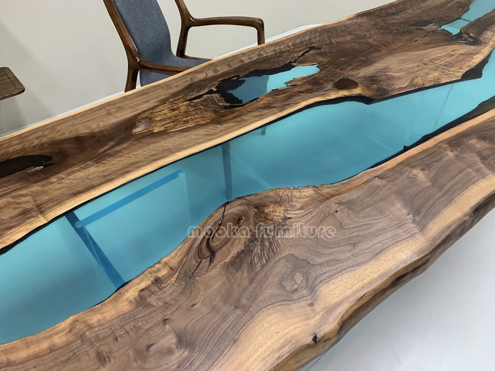 Resin Wood Dining Table - MOOKAFURNITURE