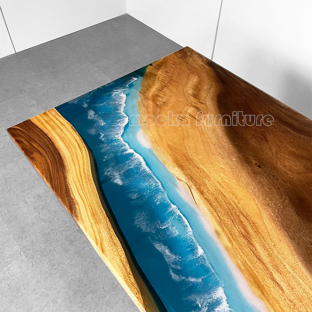 Resin Wood Dining Table - MOOKAFURNITURE