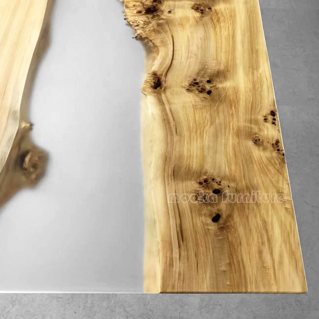 Resin Wood Dining Table - MOOKAFURNITURE