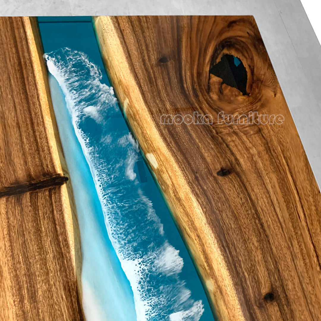 Resin Wood Dining Table - MOOKAFURNITURE