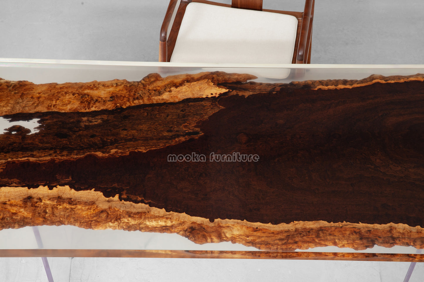 Resin Wood Dining Table - MOOKAFURNITURE