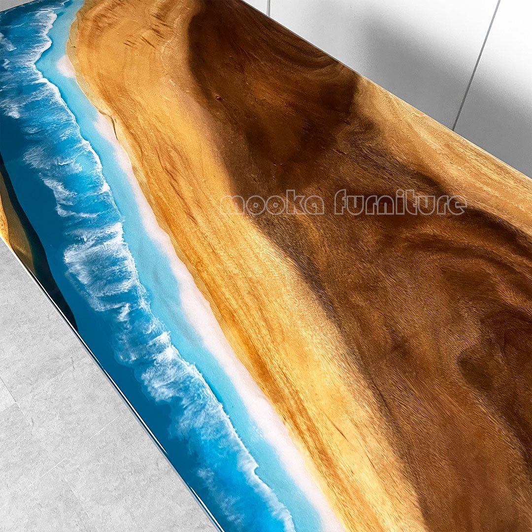 Resin Wood Dining Table - MOOKAFURNITURE