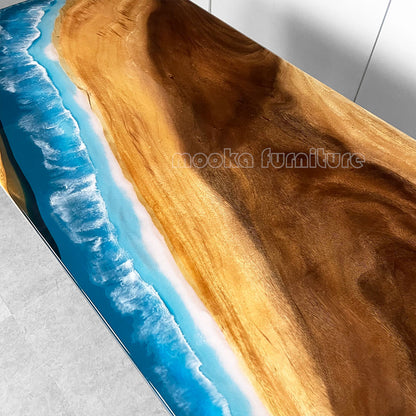 Resin Wood Dining Table - MOOKAFURNITURE