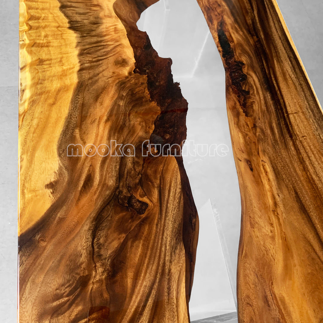 Resin Wood Dining Table - MOOKAFURNITURE